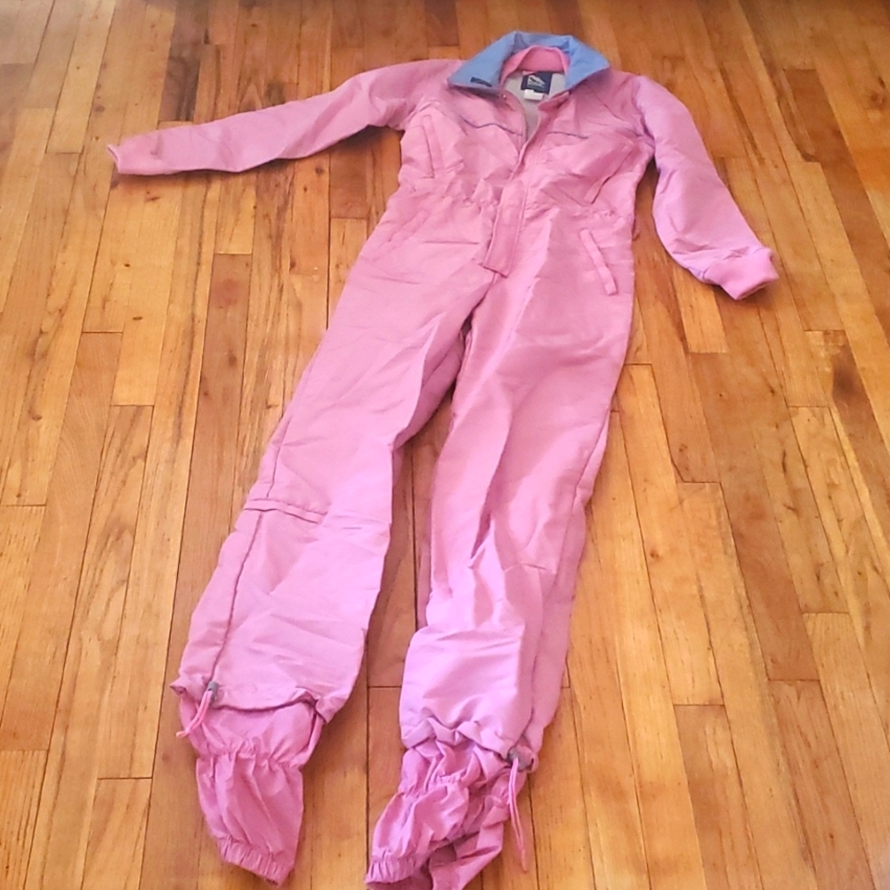 1980 pink purple vintage winter ski suit Serac